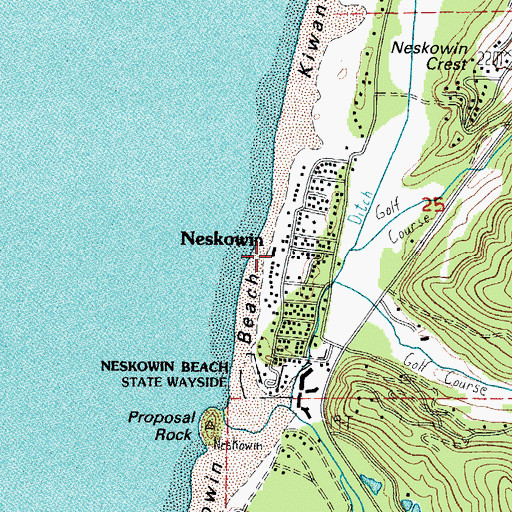 Topographic Map of Neskowin Post Office, OR