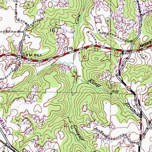 Topographic Map of Cooper Branch, AL