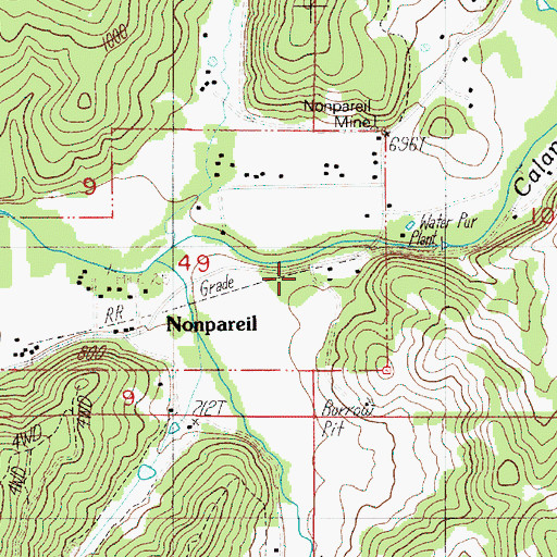 Topographic Map of Nonpareil Post Office (historical), OR