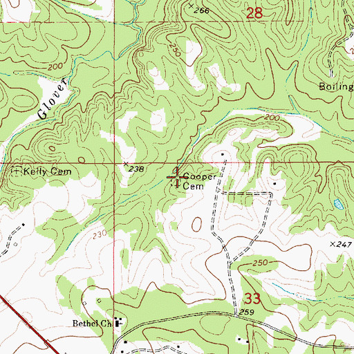 Topographic Map of Cooper Cemetery, AL