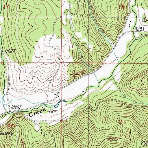 Topographic Map of Nugget Post Office (historical), OR