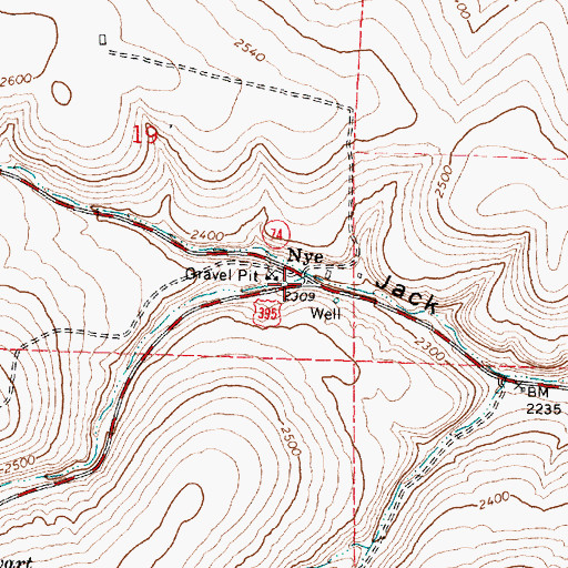 Topographic Map of Nye Post Office (historical), OR