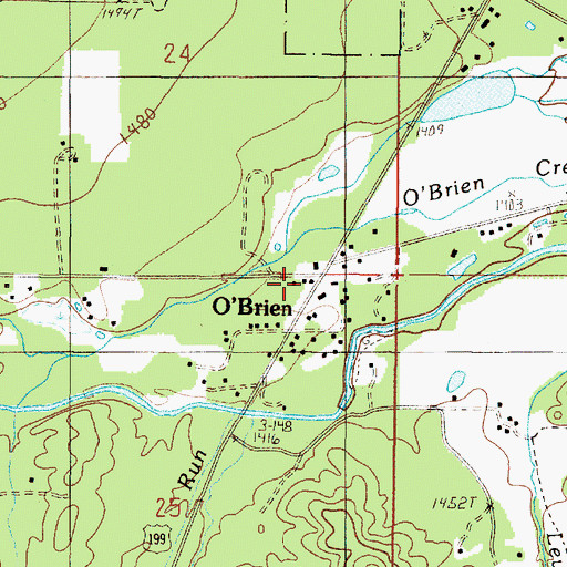 Topographic Map of O'Brien Post Office, OR