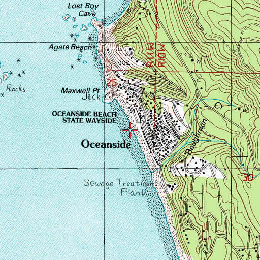 Topographic Map of Oceanside Post Office, OR