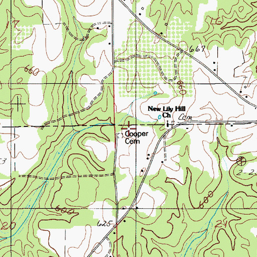 Topographic Map of Cooper Cemetery, AL