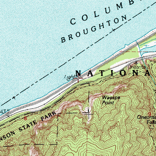 Topographic Map of Oneonta Post Office (historical), OR