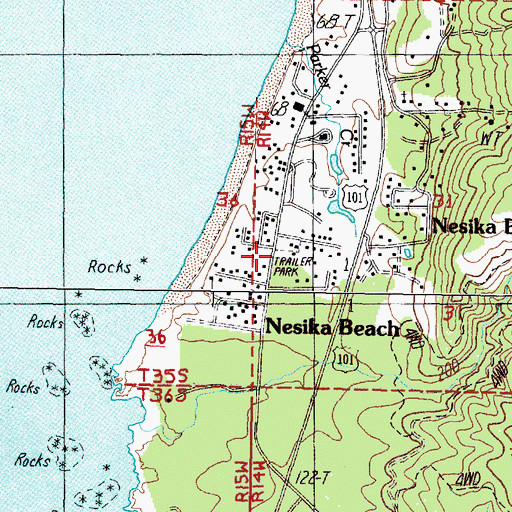 Topographic Map of Ophir Post Office, OR