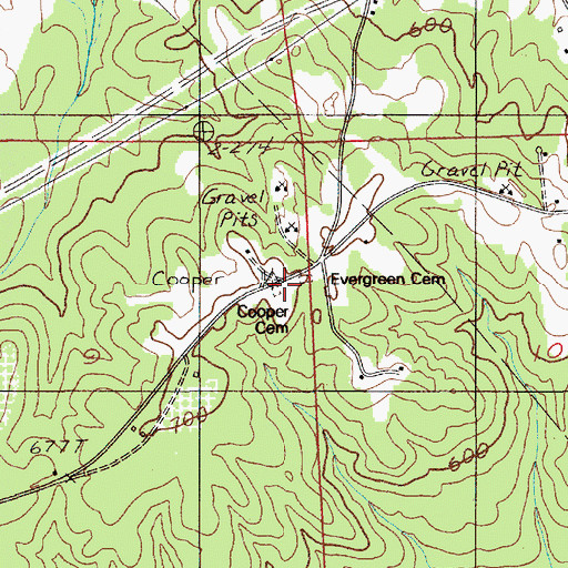 Topographic Map of Cooper Cemetery, AL