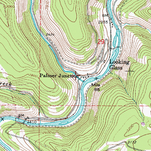 Topographic Map of Palmer Junction Post Office (historical), OR