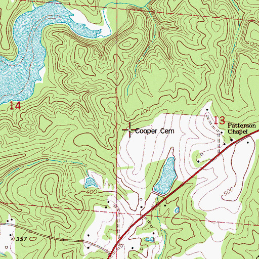 Topographic Map of Cooper Cemetery, AL