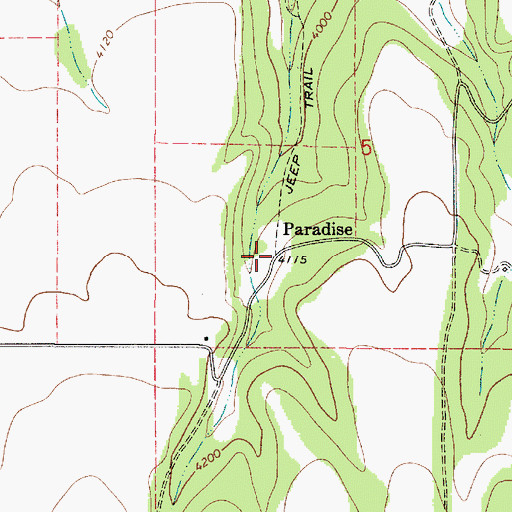 Topographic Map of Paradise Post Office (historical), OR