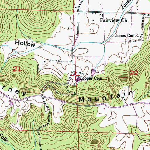 Topographic Map of Cooper Cemetery, AL