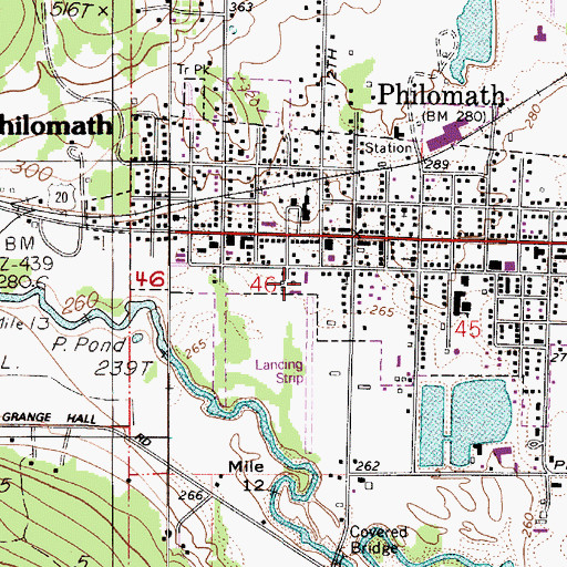 Topographic Map of Philomath Post Office, OR