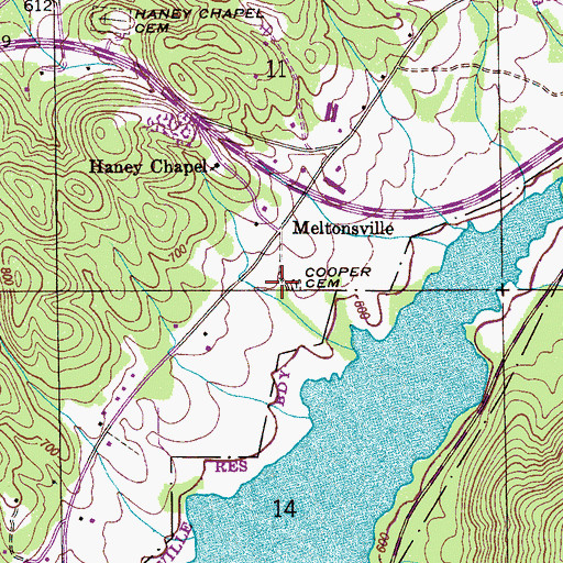 Topographic Map of Cooper Cemetery, AL