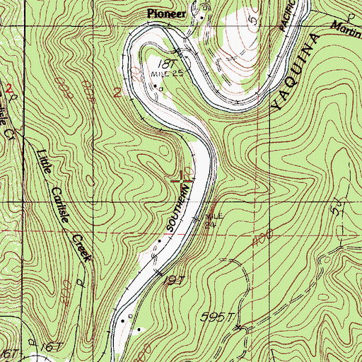 Topographic Map of Pioneer City Post Office (historical), OR