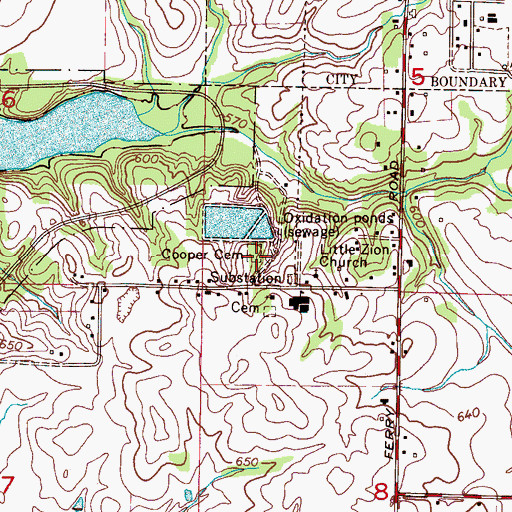 Topographic Map of Cooper Cemetery, AL