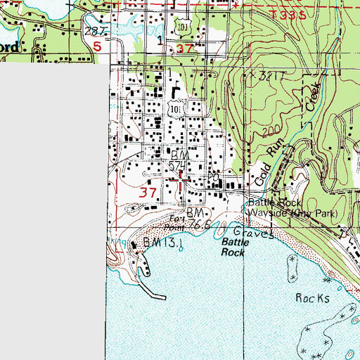 Topographic Map of Port Orford Post Office, OR