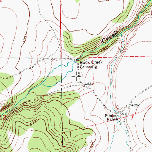 Topographic Map of Porterville Post Office (historical), OR