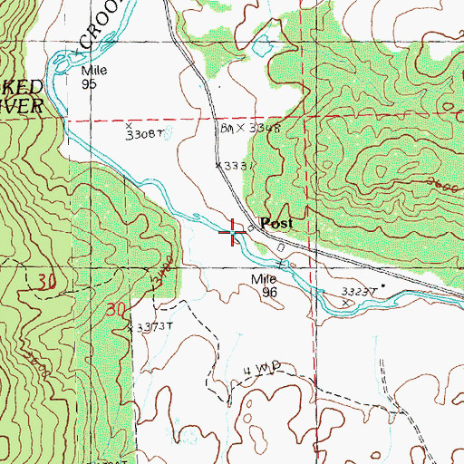 Topographic Map of Post Post Office, OR