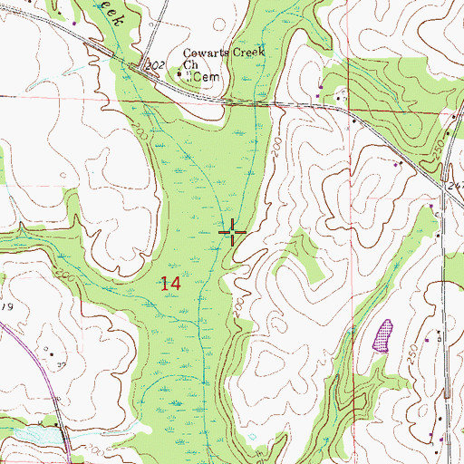 Topographic Map of Cooper Creek, AL