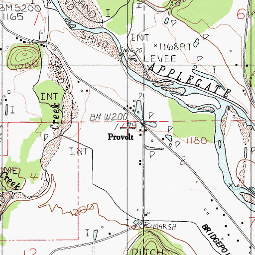 Topographic Map of Provolt Post Office (historical), OR