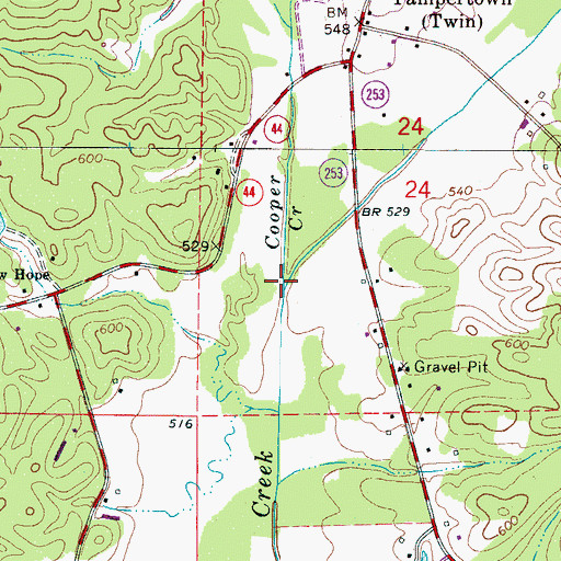 Topographic Map of Cooper Creek, AL