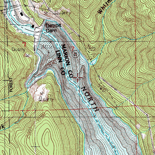 Topographic Map of Redne Post Office (historical), OR