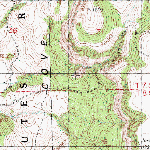 Topographic Map of Ridgeway Post Office (historical), OR
