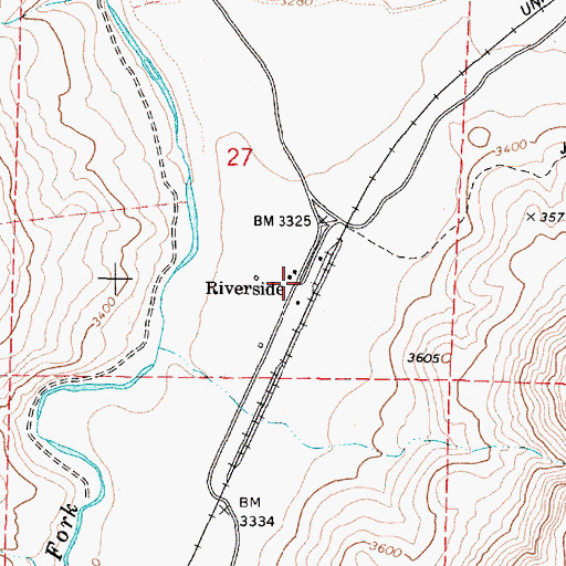 Topographic Map of Riverside Post Office, OR
