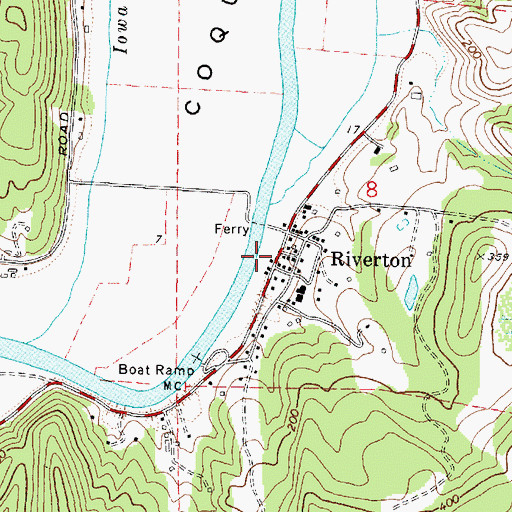 Topographic Map of Riverton Post Office (historical), OR