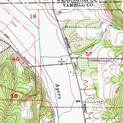 Topographic Map of Roberts Post Office (historical), OR