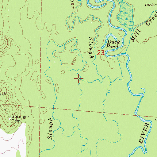 Topographic Map of Cooper Slough, AL