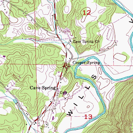 Topographic Map of Cooper Spring, AL