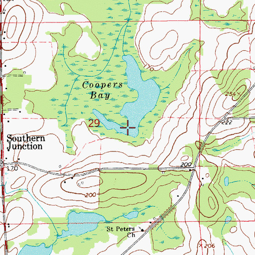 Topographic Map of Coopers Bay, AL