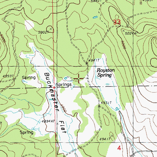 Topographic Map of Royston Post Office (historical), OR