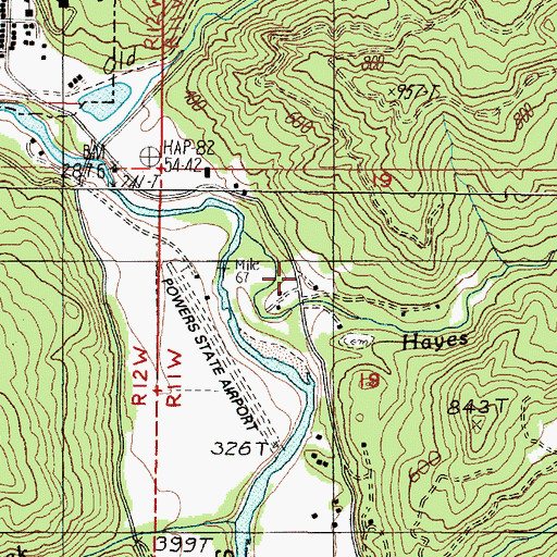 Topographic Map of Rural Post Office (historical), OR