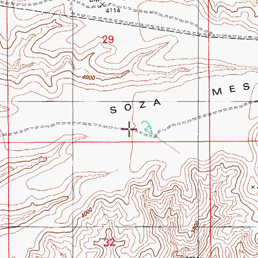 Topographic Map of Soza Mesa, AZ