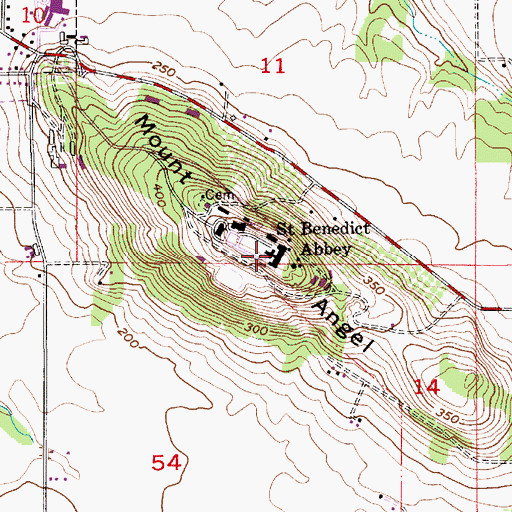 Topographic Map of Saint Benedict Post Office, OR