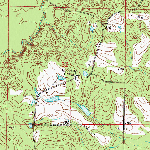 Topographic Map of Coopers Chapel, AL