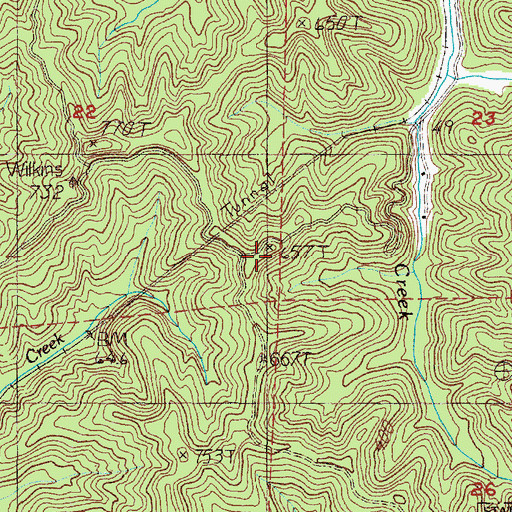 Topographic Map of Sampson Post Office (historical), OR