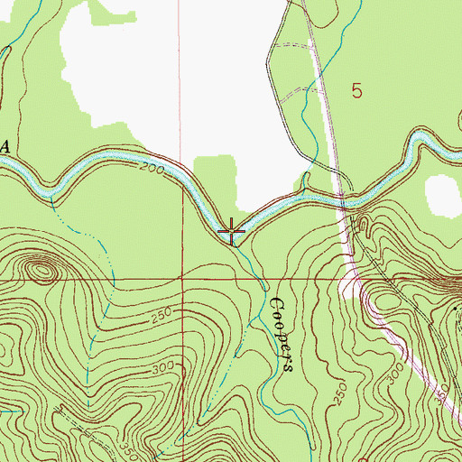 Topographic Map of Coopers Creek, AL