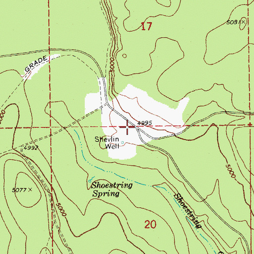 Topographic Map of Shevlin Post Office (historical), OR