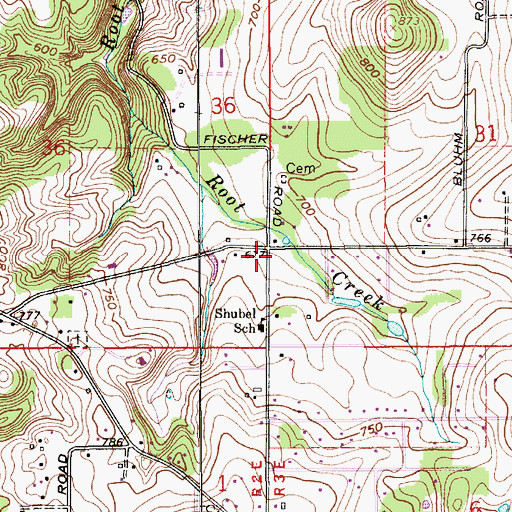 Topographic Map of Shubel Post Office (historical), OR