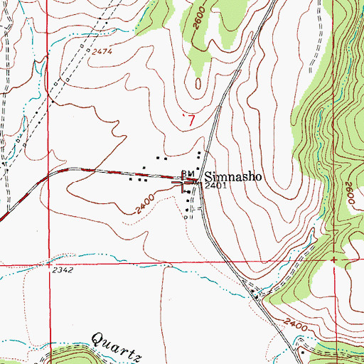 Topographic Map of Simnasho Post Office (historical), OR
