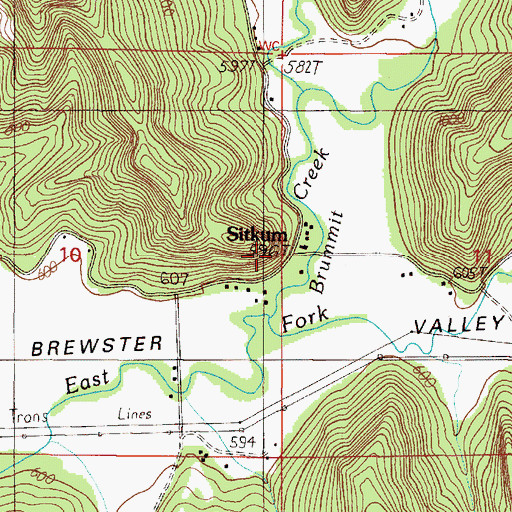 Topographic Map of Sitkum Post Office (historical), OR