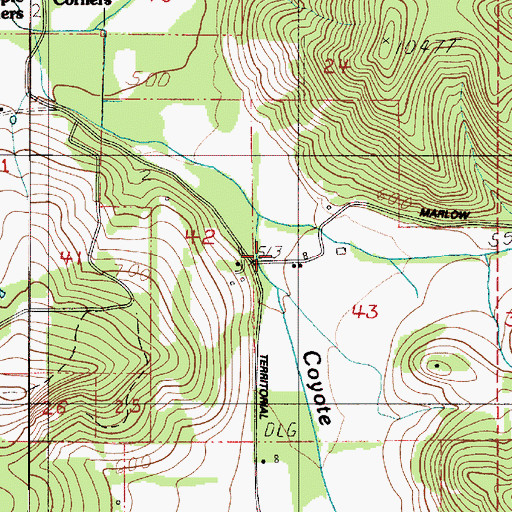 Topographic Map of Siuslaw Post Office (historical), OR