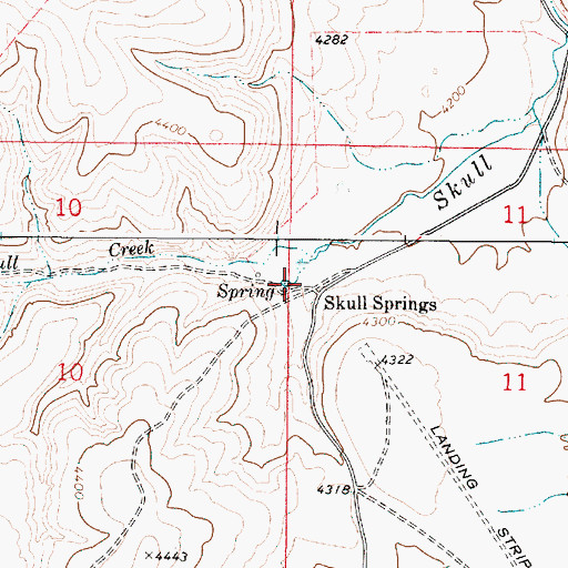 Topographic Map of Skullspring Post Office (historical), OR