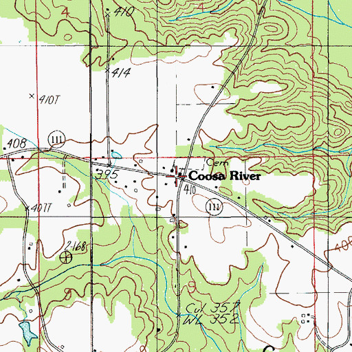 Topographic Map of Coosa River, AL