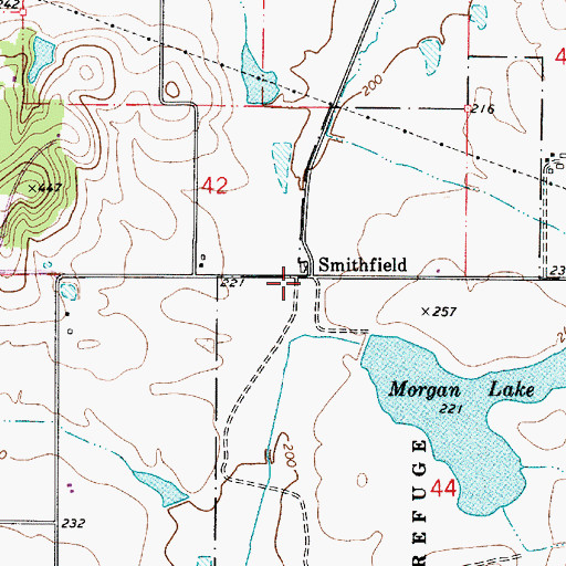Topographic Map of Smithfield Post Office (historical), OR