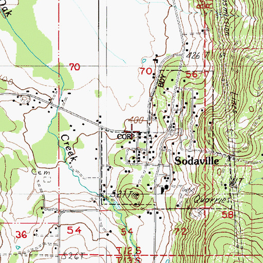 Topographic Map of Sodaville Post Office (historical), OR